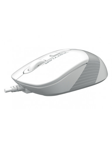 FM10 WHITE,MOUSE A4TECH NB sau PC, cu fir, USB, optic, 1600 dpi, butoane/scroll 4/1, negru / alb, "FM10 White" (include TV 0.15 