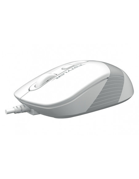 FM10 WHITE,MOUSE A4TECH NB sau PC, cu fir, USB, optic, 1600 dpi, butoane/scroll 4/1, negru / alb, "FM10 White" (include TV 0.15 