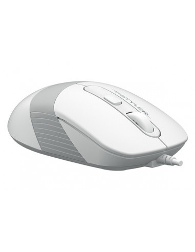 FM10 WHITE,MOUSE A4TECH NB sau PC, cu fir, USB, optic, 1600 dpi, butoane/scroll 4/1, negru / alb, "FM10 White" (include TV 0.15 
