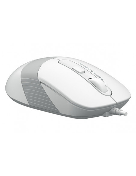 FM10 WHITE,MOUSE A4TECH NB sau PC, cu fir, USB, optic, 1600 dpi, butoane/scroll 4/1, negru / alb, "FM10 White" (include TV 0.15 