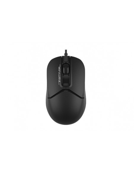 FM12 BLACK,MOUSE A4TECH NB sau PC, cu fir, USB, optic, 1600 dpi, butoane/scroll 4/1, negru / alb, "FM12 Black" (include TV 0.15 