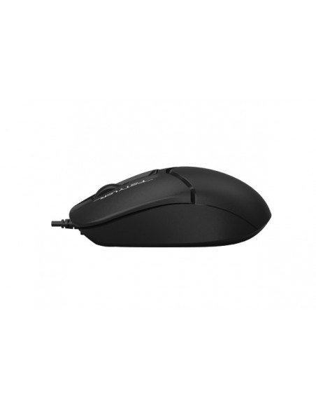 FM12 BLACK,MOUSE A4TECH NB sau PC, cu fir, USB, optic, 1600 dpi, butoane/scroll 4/1, negru / alb, "FM12 Black" (include TV 0.15 