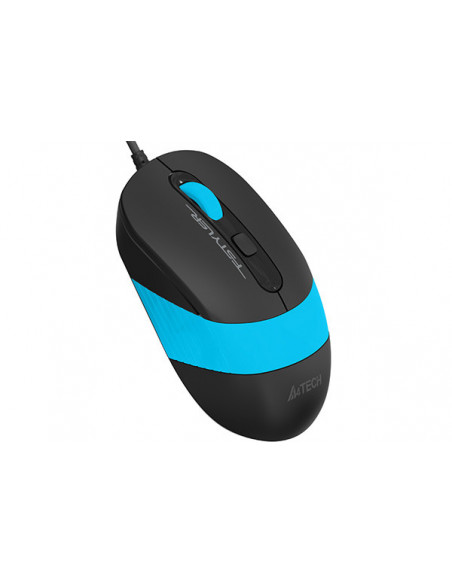 FM10 Blue,MOUSE A4TECH NB sau PC, cu fir, USB, optic, 1600 dpi, butoane/scroll 4/1, negru / albastru, "FM10 Blue" (include TV 0.