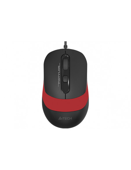FM10 Red,MOUSE A4TECH NB sau PC, cu fir, USB, optic, 1600 dpi, butoane/scroll 4/1, negru / rosu, "FM10 Red" (include TV 0.15 lei