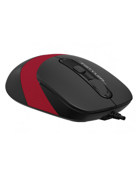 FM10 Red,MOUSE A4TECH NB sau PC, cu fir, USB, optic, 1600 dpi, butoane/scroll 4/1, negru / rosu, "FM10 Red" (include TV 0.15 lei