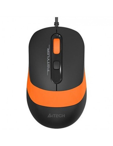 FM10 Orange,MOUSE A4TECH, "FM10" notebook, PC, cu fir, optic, USB, 1600 dpi, 4/1, negru / portocaliu, "FM10 Orange", (include TV