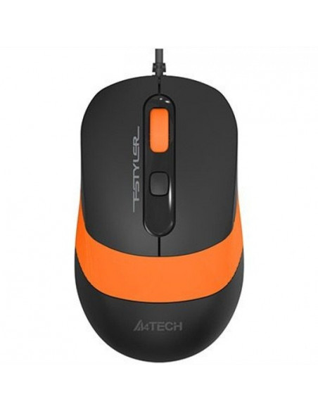 FM10 Orange,MOUSE A4TECH, "FM10" notebook, PC, cu fir, optic, USB, 1600 dpi, 4/1, negru / portocaliu, "FM10 Orange", (include TV