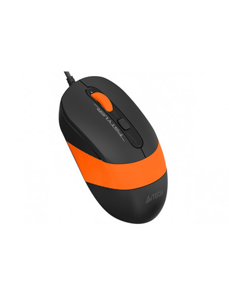 FM10 Orange,MOUSE A4TECH, "FM10" notebook, PC, cu fir, optic, USB, 1600 dpi, 4/1, negru / portocaliu, "FM10 Orange", (include TV