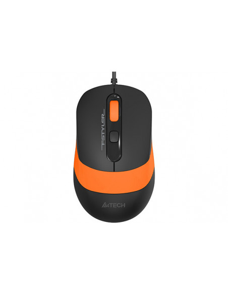 FM10 Orange,MOUSE A4TECH, "FM10" notebook, PC, cu fir, optic, USB, 1600 dpi, 4/1, negru / portocaliu, "FM10 Orange", (include TV
