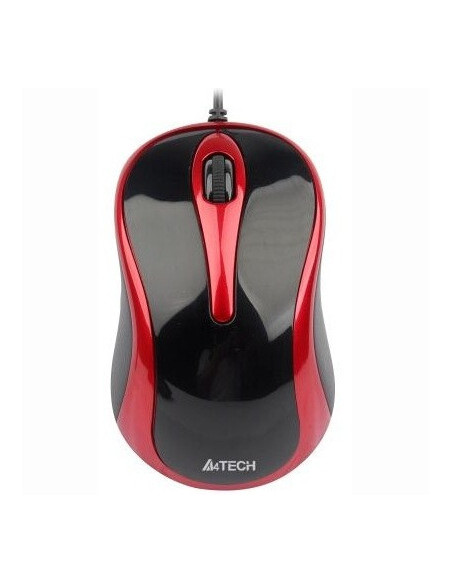 N-350-2,MOUSE A4TECH, "N 350" notebook, PC, cu fir, optic, USB, 1000 dpi, 3/1, negru / rosu, "N-350-2", (include TV 0.15 lei)