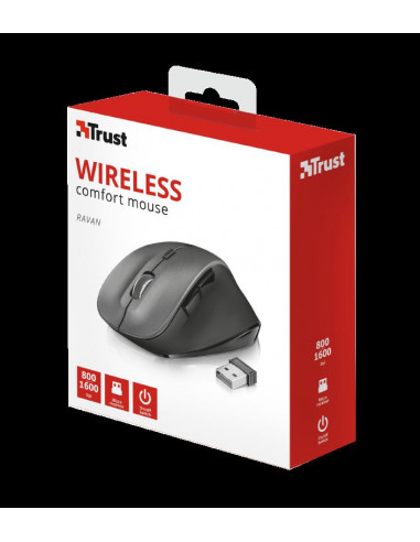 MOUSE TRUST, " Ravan" notebook, PC, wireless, optic, USB, 1600