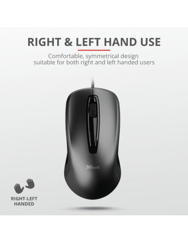 MOUSE TRUST, "Carve" notebook, PC, cu fir, optic, USB, 1200