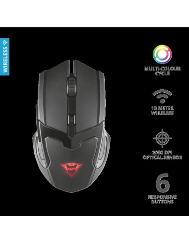 MOUSE TRUST, "GXT 103 Gav" gaming, wireless, optic, USB, 2000