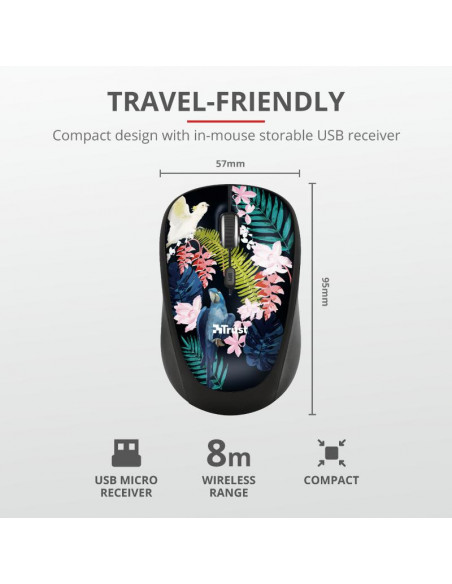 MOUSE TRUST, "Yvi" notebook, PC, wireless, optic, USB, 1600