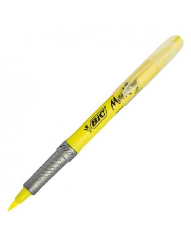 Evidentiator BIC Flex Grip, galben, 12 buc/cutie,942040