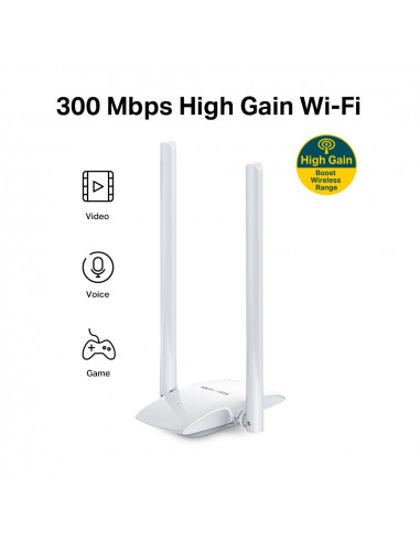 ADAPTOR RETEA MERCUSYS, extern wireless 2.4 GHz, USB 2.0, port