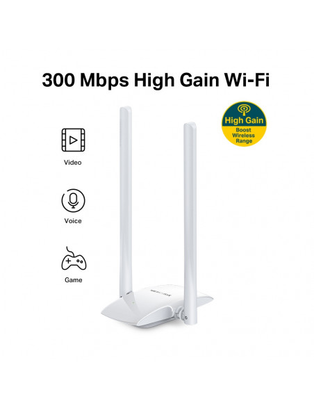 ADAPTOR RETEA MERCUSYS, extern wireless 2.4 GHz, USB 2.0, port