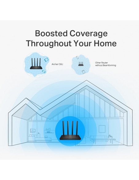 ROUTER TP-LINK wireless 1200Mbps, 4 porturi 10/100/1000Mbps,1 x