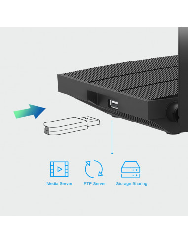 ROUTER TP-LINK wireless 1200Mbps, 4 porturi 10/100/1000Mbps,1 x