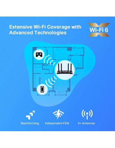 ROUTER TP-LINK wireless 1800Mbps,1 x WAN Gigabit, 4 porturi LAN