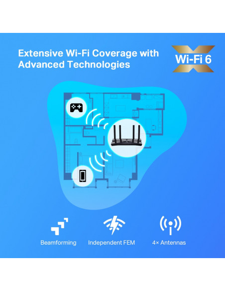 ROUTER TP-LINK wireless 1800Mbps,1 x WAN Gigabit, 4 porturi LAN
