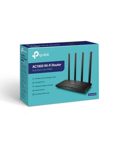 ROUTER TP-LINK wireless 1900Mbps, MU-MIMO, 4 porturi Gigabit, 4