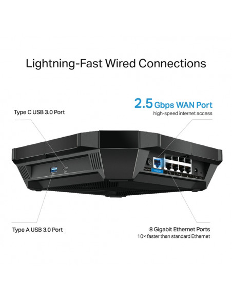 ROUTER TP-LINK wireless 6000Mbps,1 x WAN Gigabit, 8 porturi
