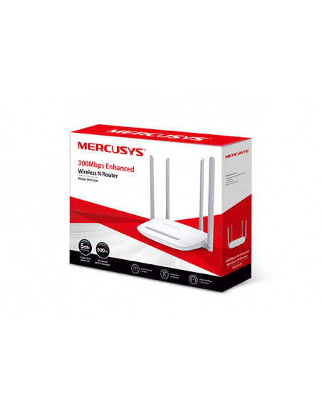 ROUTER MERCUSYS wireless 300Mbps, 4 porturi 10/100Mbps, 4 x