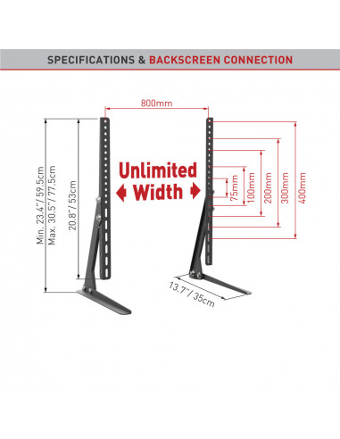 Barkan Tabletop Stand TV 32" - 70",S40