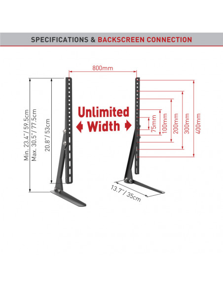 Barkan Tabletop Stand TV 32" - 70",S40