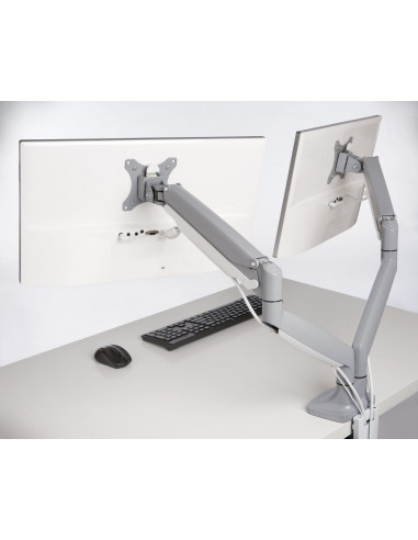 SUPORT de birou KENSINGTON, pt 2 TV/monitor plat, curbat, diag.