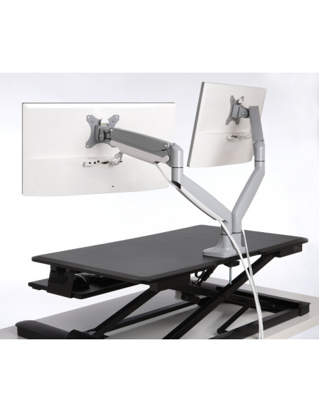 SUPORT de birou KENSINGTON, pt 2 TV/monitor plat, curbat, diag.
