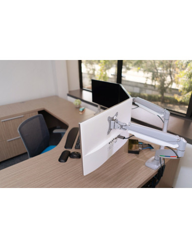 SUPORT de birou KENSINGTON, pt 2 TV/monitor plat, curbat, diag.