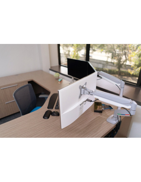 SUPORT de birou KENSINGTON, pt 2 TV/monitor plat, curbat, diag.