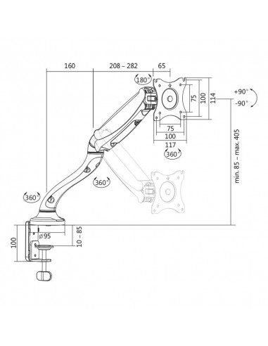 SUPORT de birou LOGILINK, pt 1 TV/monitor plat, diag. max 27