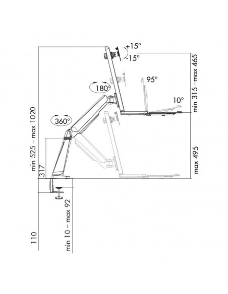 SUPORT de birou LOGILINK, pt 1 TV/monitor plat, diag. max 32