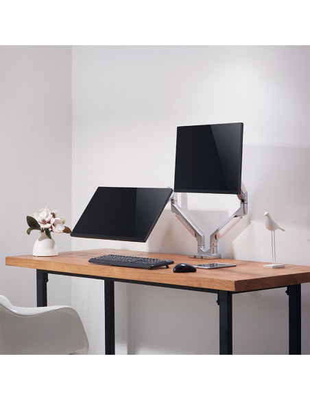SUPORT de birou LOGILINK, pt 2 TV/monitor plat, curbat, diag.