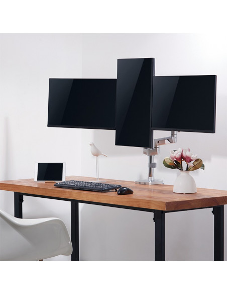 SUPORT de birou LOGILINK, pt 3 TV/monitor plat, curbat, diag.