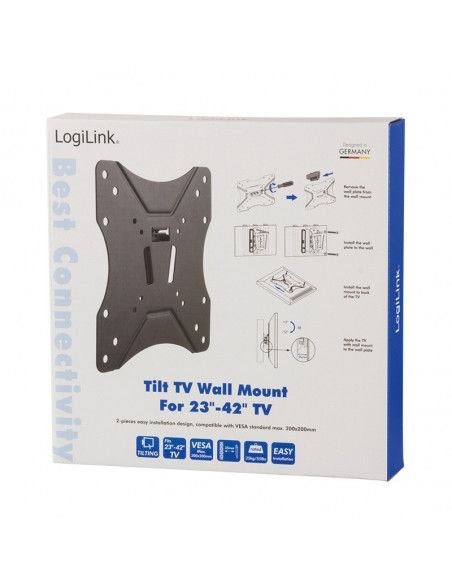 SUPORT de perete LOGILINK, pt 1 TV/monitor plat, diag. max 42