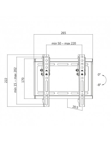 SUPORT de perete LOGILINK, pt 1 TV/monitor plat, diag. max 42