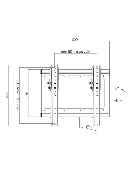 SUPORT de perete LOGILINK, pt 1 TV/monitor plat, diag. max 42