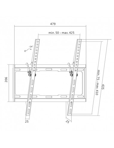 SUPORT de perete LOGILINK, pt 1 TV/monitor plat, diag. max 55