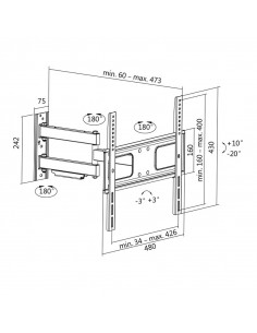 SUPORT de perete LOGILINK, pt 1 TV/monitor plat, diag. max 55 2