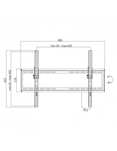 SUPORT de perete LOGILINK, pt 1 TV/monitor plat, diag. max 70