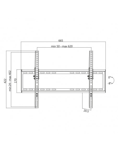 SUPORT de perete LOGILINK, pt 1 TV/monitor plat, diag. max 70