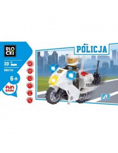 Politie 30 piese, Joc Constructie Blocki,UNIQ80805