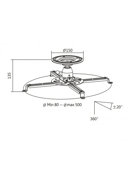SUPORT de tavan LOGILINK pt. proiector, lungime 135 mm, alb