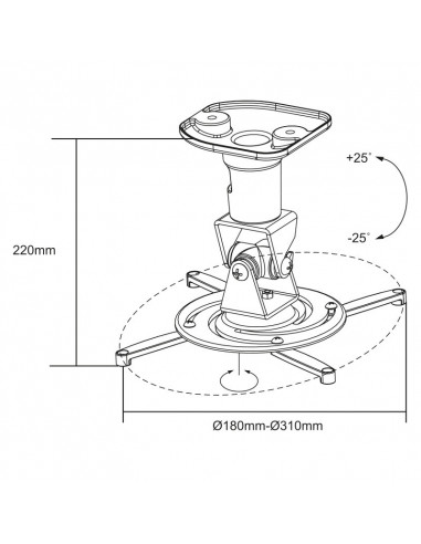 SUPORT de tavan LOGILINK pt. proiector, lungime 220 mm
