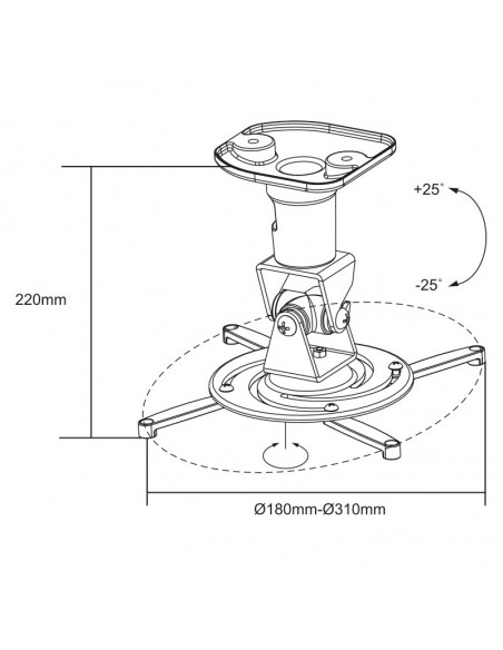 SUPORT de tavan LOGILINK pt. proiector, lungime 220 mm