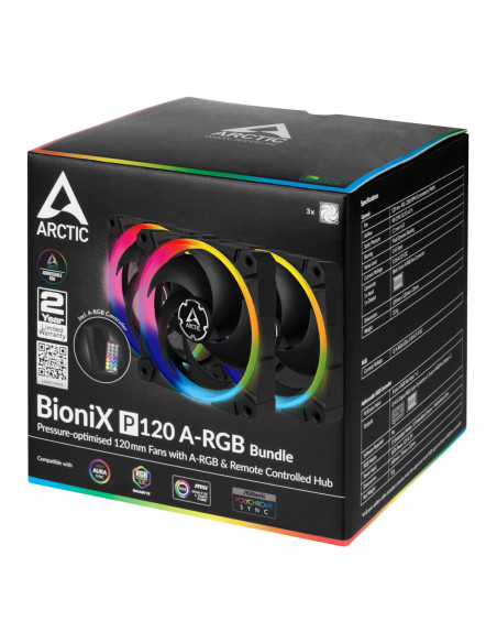 VENTILATOR ARCTIC PC 120x120x25 mm, "BioniX P120 A-RGB Bundle"